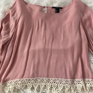 long sleeve blouse with crochet